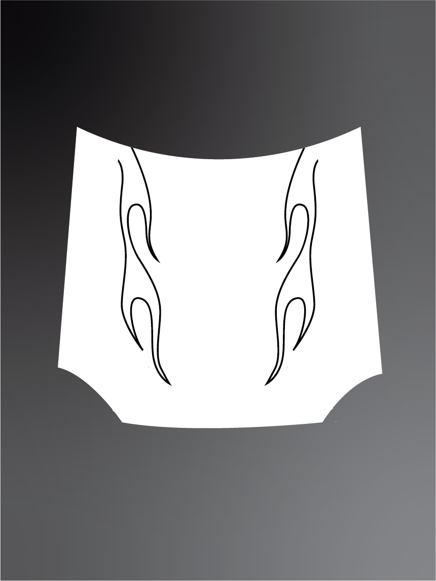 Flames style bonnet stickers