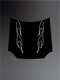Flames style bonnet stickers