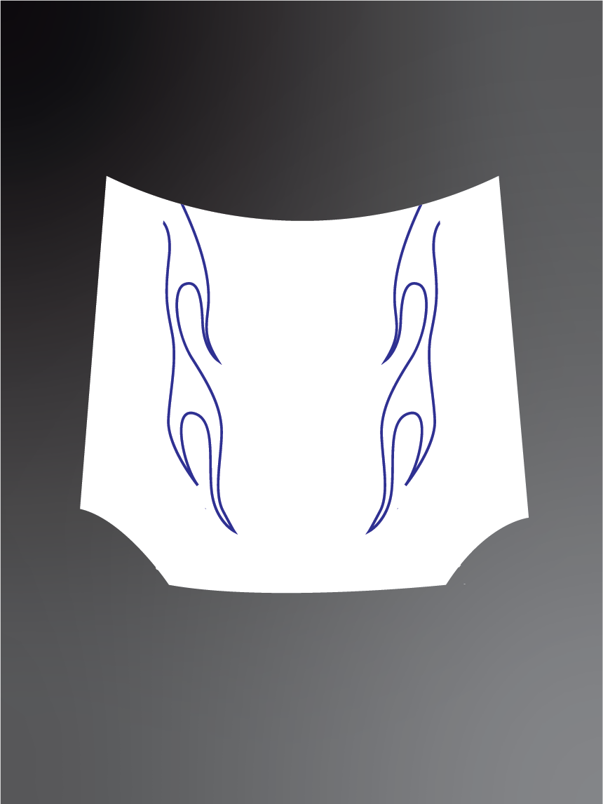 Flames style bonnet stickers