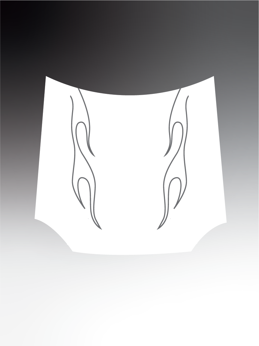 Flames style bonnet stickers