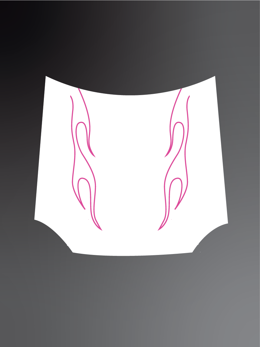 Flames style bonnet stickers
