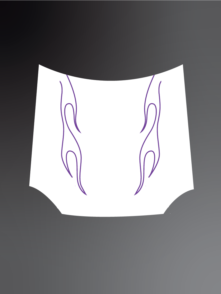 Flames style bonnet stickers
