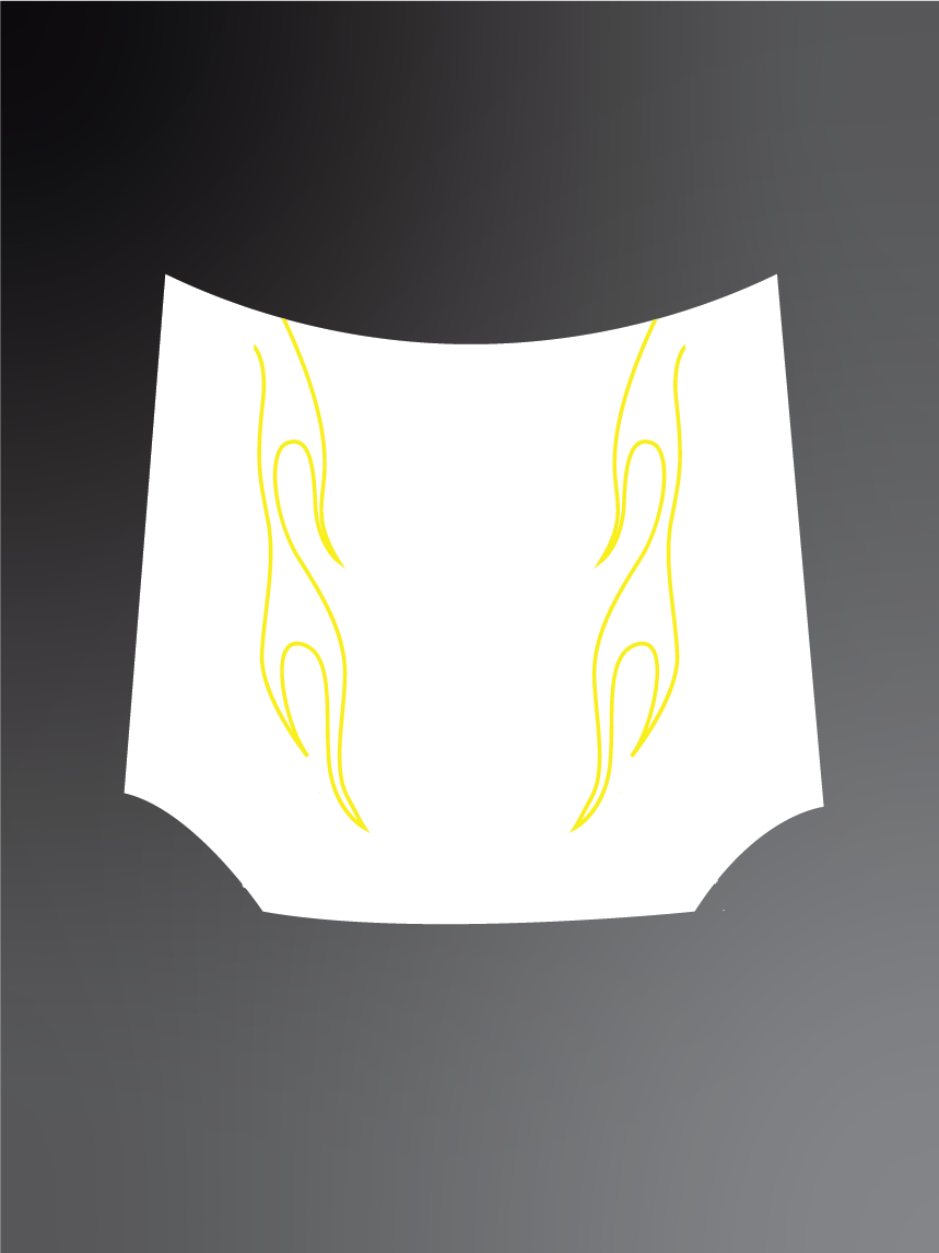 Flames style bonnet stickers